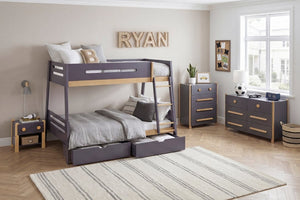 English Elm Contemporary Two-Tone Kids Nightstand with Smooth Drawer and Open Cubby for Bedroom B011P554813