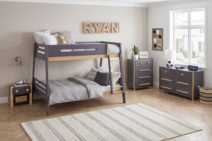 English Elm Contemporary Two-Tone Kids Nightstand with Smooth Drawer and Open Cubby for Bedroom B011P554813