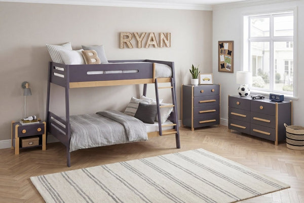 English Elm Contemporary Two-Tone Kids Nightstand with Smooth Drawer and Open Cubby for Bedroom B011P554813