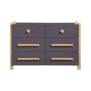 English Elm Contemporary Two Tone Plum Six Drawer Dresser Solid Wood Frame for Bedroom Storage B011P554815