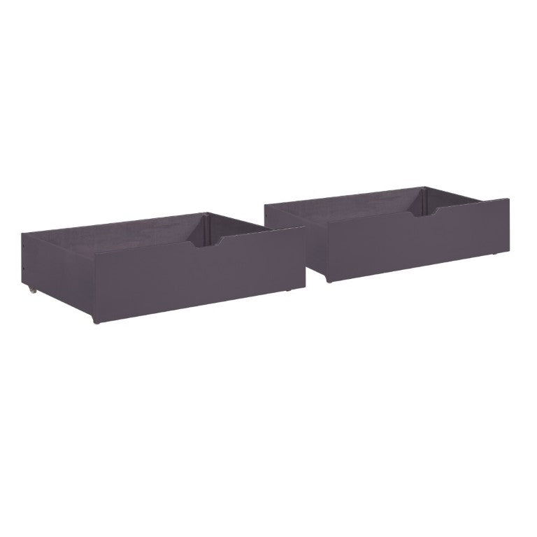 English Elm Plum Finish Rolling Under Bed Storage Bins Set of 2 for Contemporary Kids Bedroom B011P554827