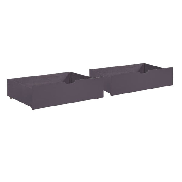English Elm Plum Finish Rolling Under Bed Storage Bins Set of 2 for Contemporary Kids Bedroom B011P554827