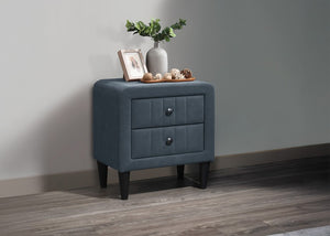 English Elm Contemporary Brushed Linen Upholstered Nightstand with Two Drawer Bedroom Storage Charcoal B011P554832