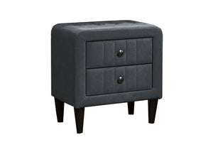 English Elm Contemporary Brushed Linen Upholstered Nightstand with Two Drawer Bedroom Storage Charcoal B011P554832