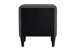 English Elm Contemporary Brushed Linen Upholstered Nightstand with Two Drawer Bedroom Storage Charcoal B011P554832