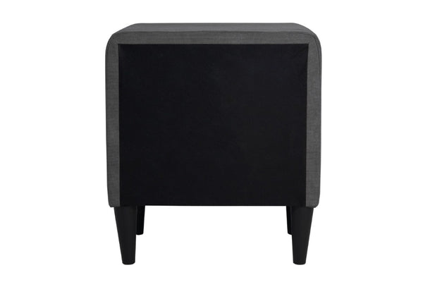 English Elm Contemporary Brushed Linen Upholstered Nightstand with Two Drawer Bedroom Storage Charcoal B011P554832