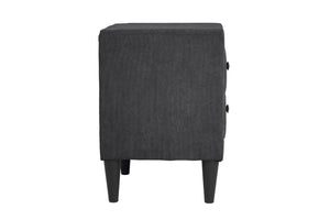 English Elm Contemporary Brushed Linen Upholstered Nightstand with Two Drawer Bedroom Storage Charcoal B011P554832