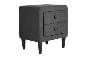 English Elm Contemporary Brushed Linen Upholstered Nightstand with Two Drawer Bedroom Storage Charcoal B011P554832