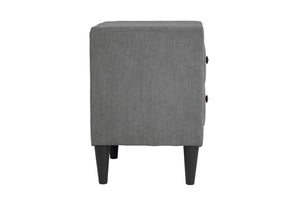 English Elm Contemporary Brushed Linen Upholstered Nightstand with Two Drawer Bedroom Storage Gray B011P554850