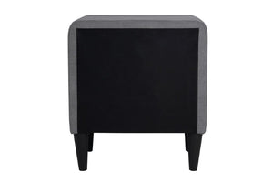 English Elm Contemporary Brushed Linen Upholstered Nightstand with Two Drawer Bedroom Storage Gray B011P554850