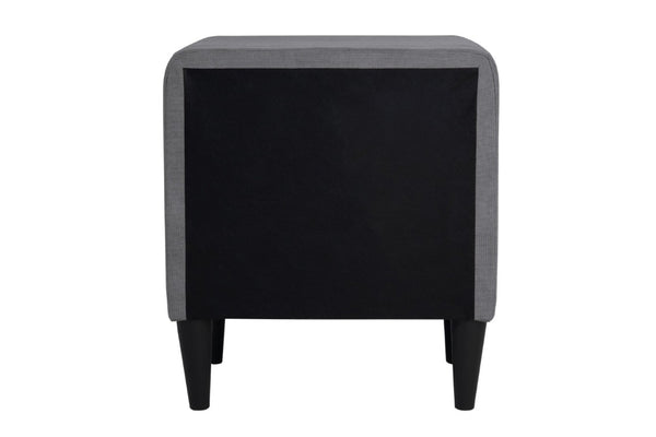 English Elm Contemporary Brushed Linen Upholstered Nightstand with Two Drawer Bedroom Storage Gray B011P554850