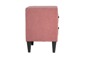 English Elm Contemporary Brushed Linen Upholstered Nightstand with Two Drawer Bedroom Storage Pink B011P554854