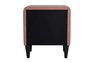 English Elm Contemporary Brushed Linen Upholstered Nightstand with Two Drawer Bedroom Storage Pink B011P554854