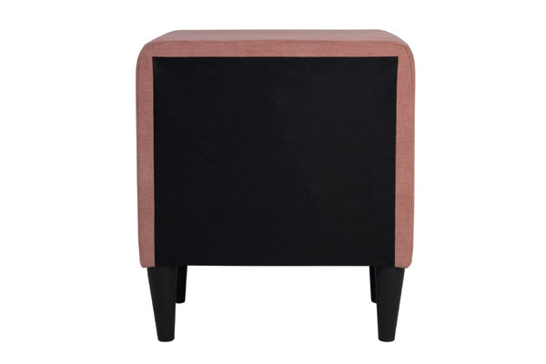 English Elm Contemporary Brushed Linen Upholstered Nightstand with Two Drawer Bedroom Storage Pink B011P554854