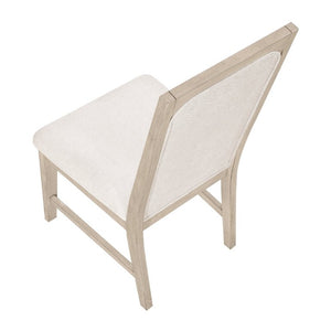 English Elm Beige Fabric Dining Chairs Set of 2 with Arched Back and Wood Grain Frame B011P555608