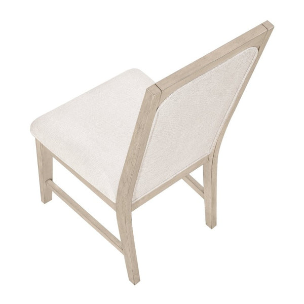 English Elm Beige Fabric Dining Chairs Set of 2 with Arched Back and Wood Grain Frame B011P555608