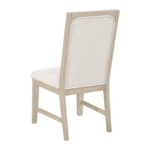 English Elm Beige Fabric Dining Chairs Set of 2 with Arched Back and Wood Grain Frame B011P555608