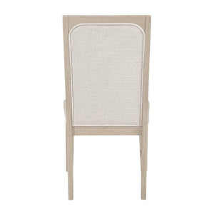 English Elm Beige Fabric Dining Chairs Set of 2 with Arched Back and Wood Grain Frame B011P555608