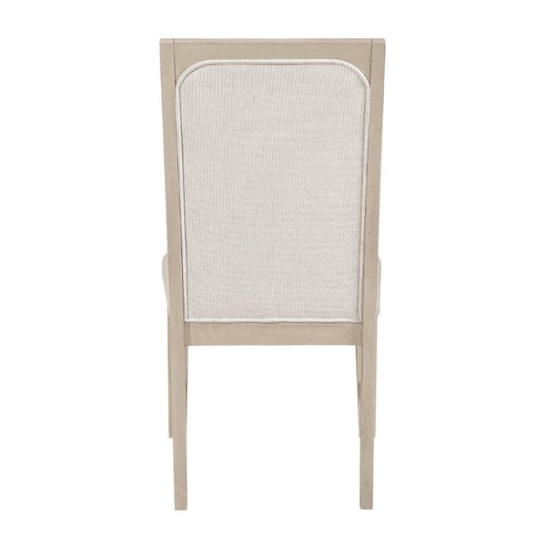 English Elm Beige Fabric Dining Chairs Set of 2 with Arched Back and Wood Grain Frame B011P555608