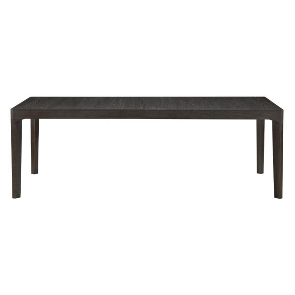 English Elm Black Oak Veneer Extendable Dining Table Seats Eight with Matte Grain Finish B011P555617