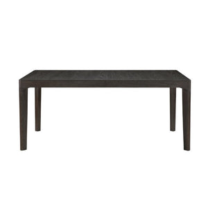 English Elm Black Oak Veneer Extendable Dining Table Seats Eight with Matte Grain Finish B011P555617