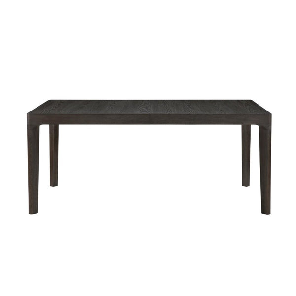 English Elm Black Oak Veneer Extendable Dining Table Seats Eight with Matte Grain Finish B011P555617