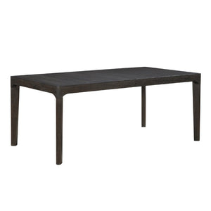 English Elm Black Oak Veneer Extendable Dining Table Seats Eight with Matte Grain Finish B011P555617