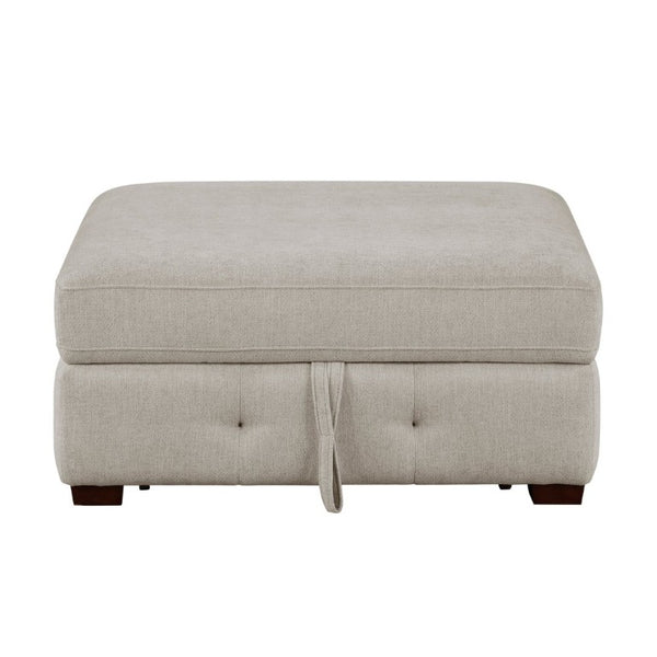 English Elm Modern Tufted Chenille Storage Ottoman with Espresso Legs for Stylish Living Rooms B011P555708