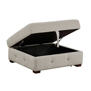 English Elm Modern Tufted Chenille Storage Ottoman with Espresso Legs for Stylish Living Rooms B011P555708