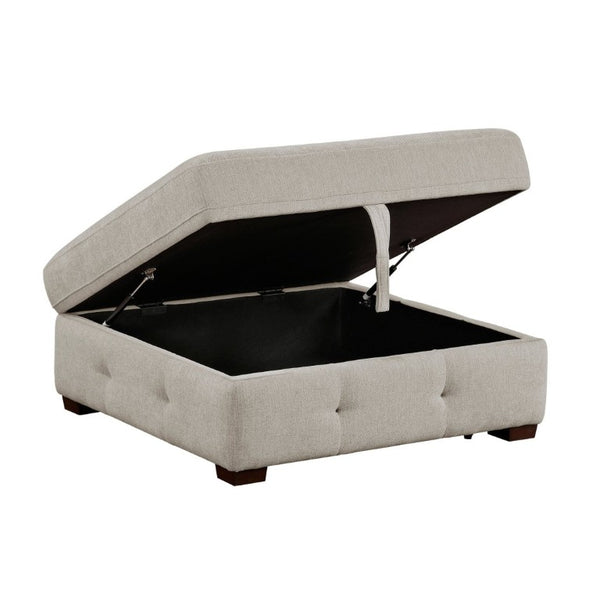 English Elm Modern Tufted Chenille Storage Ottoman with Espresso Legs for Stylish Living Rooms B011P555708