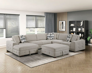 English Elm Modern Tufted Chenille Storage Ottoman with Espresso Legs for Stylish Living Rooms B011P555708