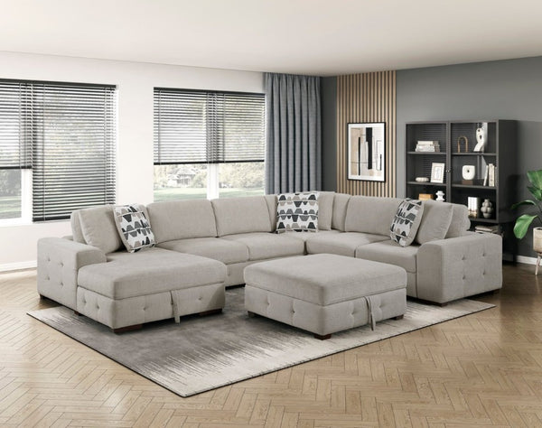 English Elm Modern Tufted Chenille Storage Ottoman with Espresso Legs for Stylish Living Rooms B011P555708