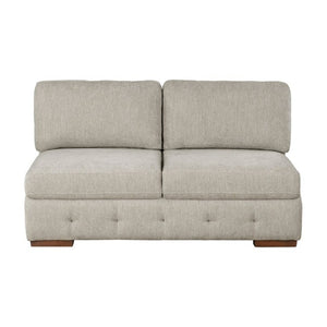 English Elm Modern Tufted Chenille Armless Sectional Chair with Espresso Wood Legs for Living Room B011P555710