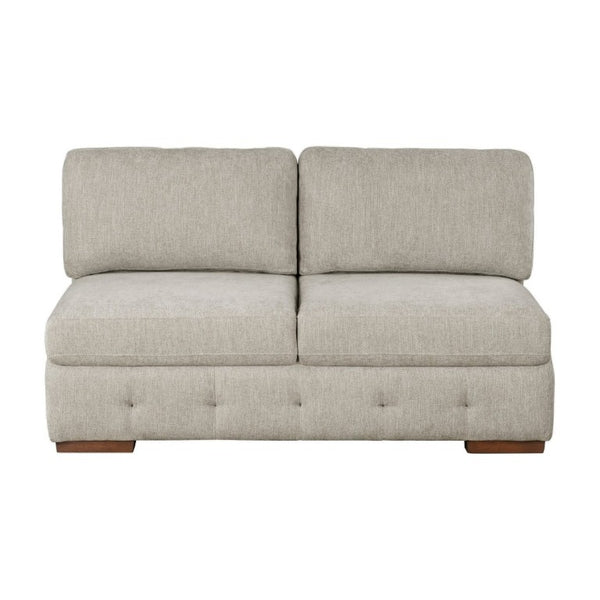English Elm Modern Tufted Chenille Armless Sectional Chair with Espresso Wood Legs for Living Room B011P555710