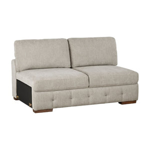 English Elm Modern Tufted Chenille Armless Sectional Chair with Espresso Wood Legs for Living Room B011P555710