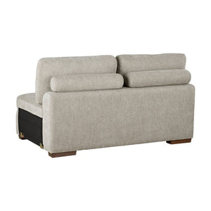 English Elm Modern Tufted Chenille Armless Sectional Chair with Espresso Wood Legs for Living Room B011P555710