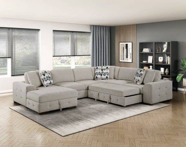 English Elm Modern Tufted Chenille Armless Sectional Chair with Espresso Wood Legs for Living Room B011P555710