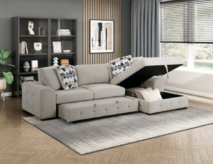 English Elm Modern Tufted Chenille Sleeper Sofa with Pull Out Bed and Espresso Wood Legs Left-Side Arm B011P555711