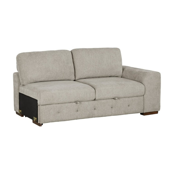 English Elm Modern Tufted Chenille Sleeper Sofa with Pull Out Bed and Espresso Wood Legs Right-Side Arm B011P555713