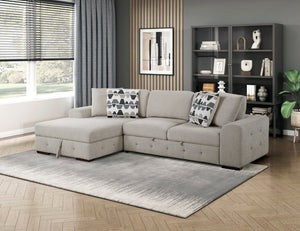 English Elm Modern Tufted Chenille Sleeper Sofa with Pull Out Bed and Espresso Wood Legs Right-Side Arm B011P555713