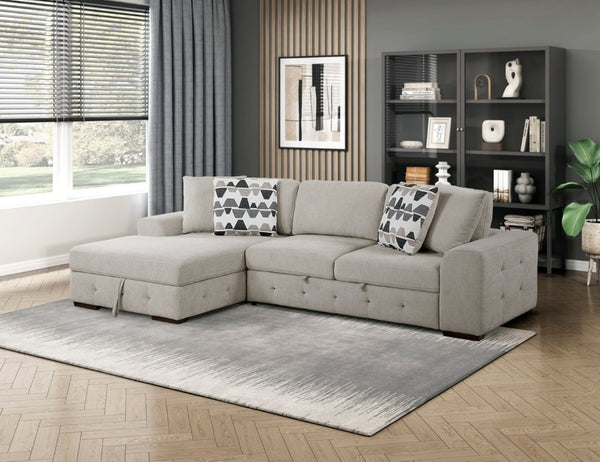 English Elm Modern Tufted Chenille Sleeper Sofa with Pull Out Bed and Espresso Wood Legs Right-Side Arm B011P555713