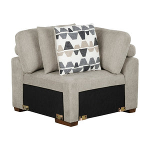 English Elm Modern Tufted Chenille Corner Seat with Pocket Coil Support and Espresso Wood Legs B011P555716