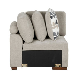 English Elm Modern Tufted Chenille Corner Seat with Pocket Coil Support and Espresso Wood Legs B011P555716