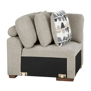 English Elm Modern Tufted Chenille Corner Seat with Pocket Coil Support and Espresso Wood Legs B011P555716