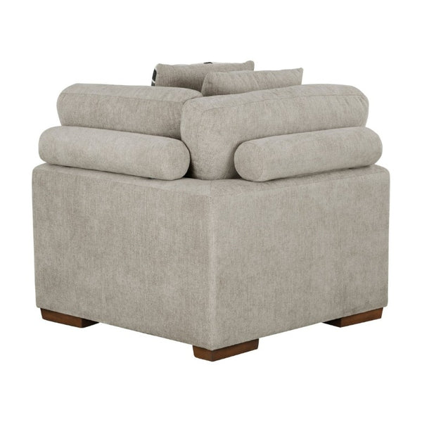 English Elm Modern Tufted Chenille Corner Seat with Pocket Coil Support and Espresso Wood Legs B011P555716