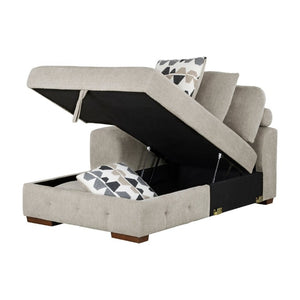 English Elm Modern Tufted Chenille Chaise with Hidden Storage for Contemporary Living Rooms Left Side Chaise B011P555725