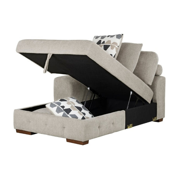 English Elm Modern Tufted Chenille Chaise with Hidden Storage for Contemporary Living Rooms Left Side Chaise B011P555725