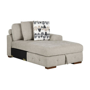 English Elm Modern Tufted Chenille Chaise with Hidden Storage for Contemporary Living Rooms Right Side Chaise B011P555726