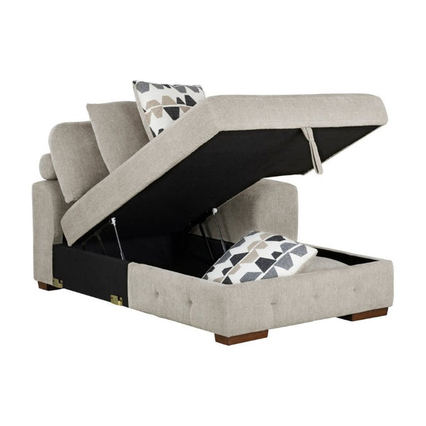 English Elm Modern Tufted Chenille Chaise with Hidden Storage for Contemporary Living Rooms Right Side Chaise B011P555726