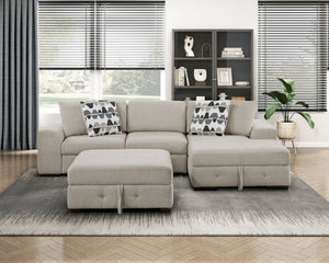 English Elm Modern Tufted Chenille Chaise with Hidden Storage for Contemporary Living Rooms Right Side Chaise B011P555726